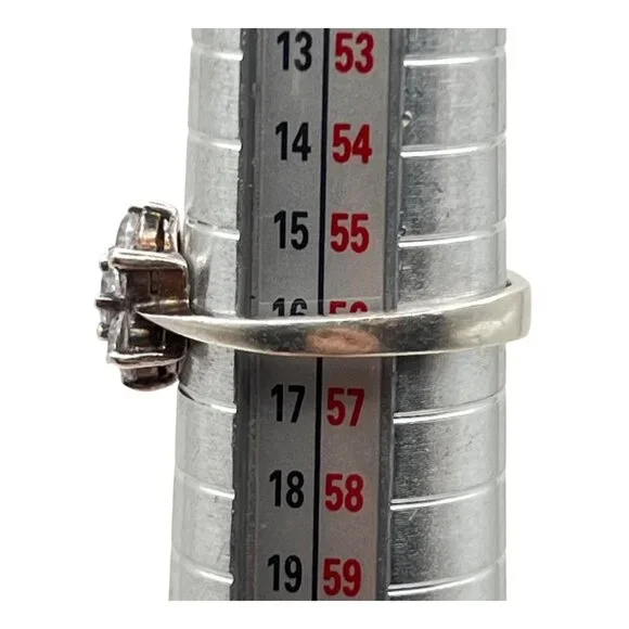 Sterling Silver CZ Cluster Ring Flower Size 7.75 Vintage Y2K 925 Classic 2.9g - Picture 8 of 10